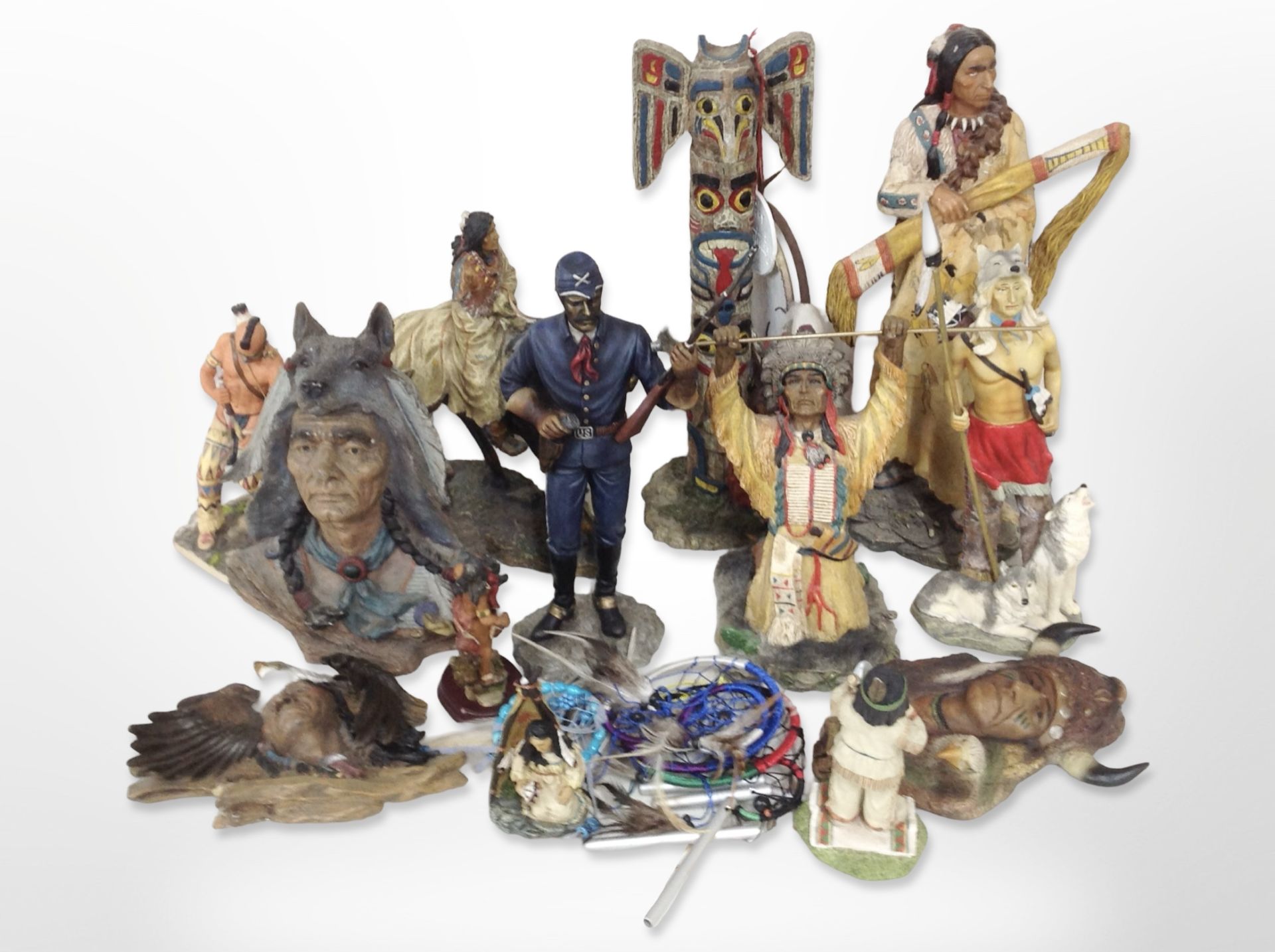 A group of Native American ornaments.