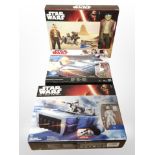 Three Hasbro Disney Star Wars toys, Resistance A-Wing Fighter, First Order Snowspeeder,
