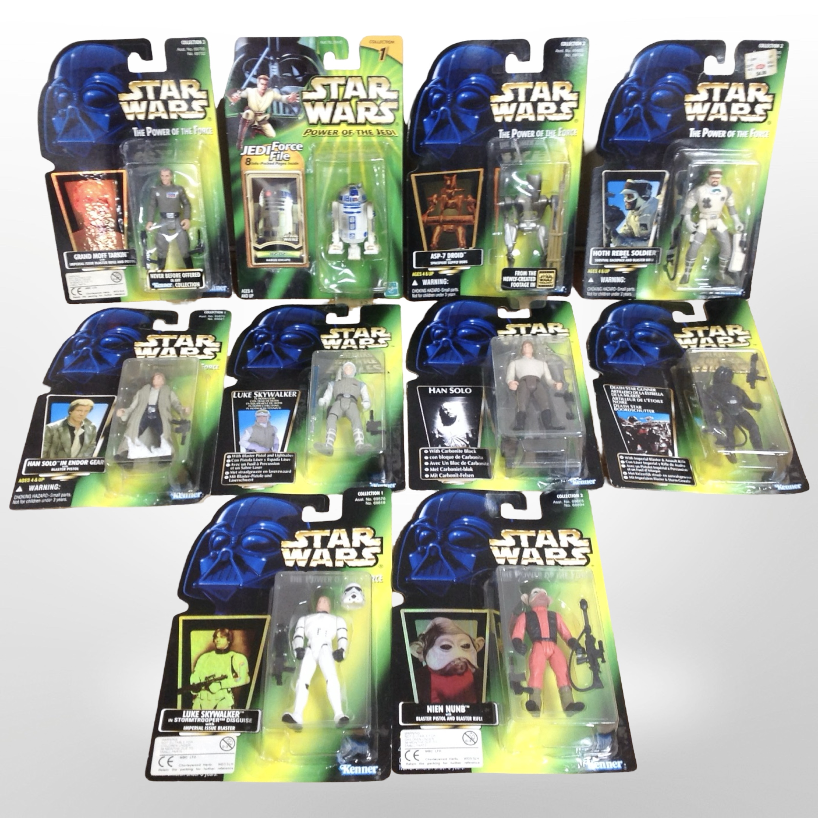 10 Kenner Star Wars figurines, boxed.