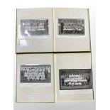 Two albums of facsimile monochrome photographs of various football teams in the early 1900's