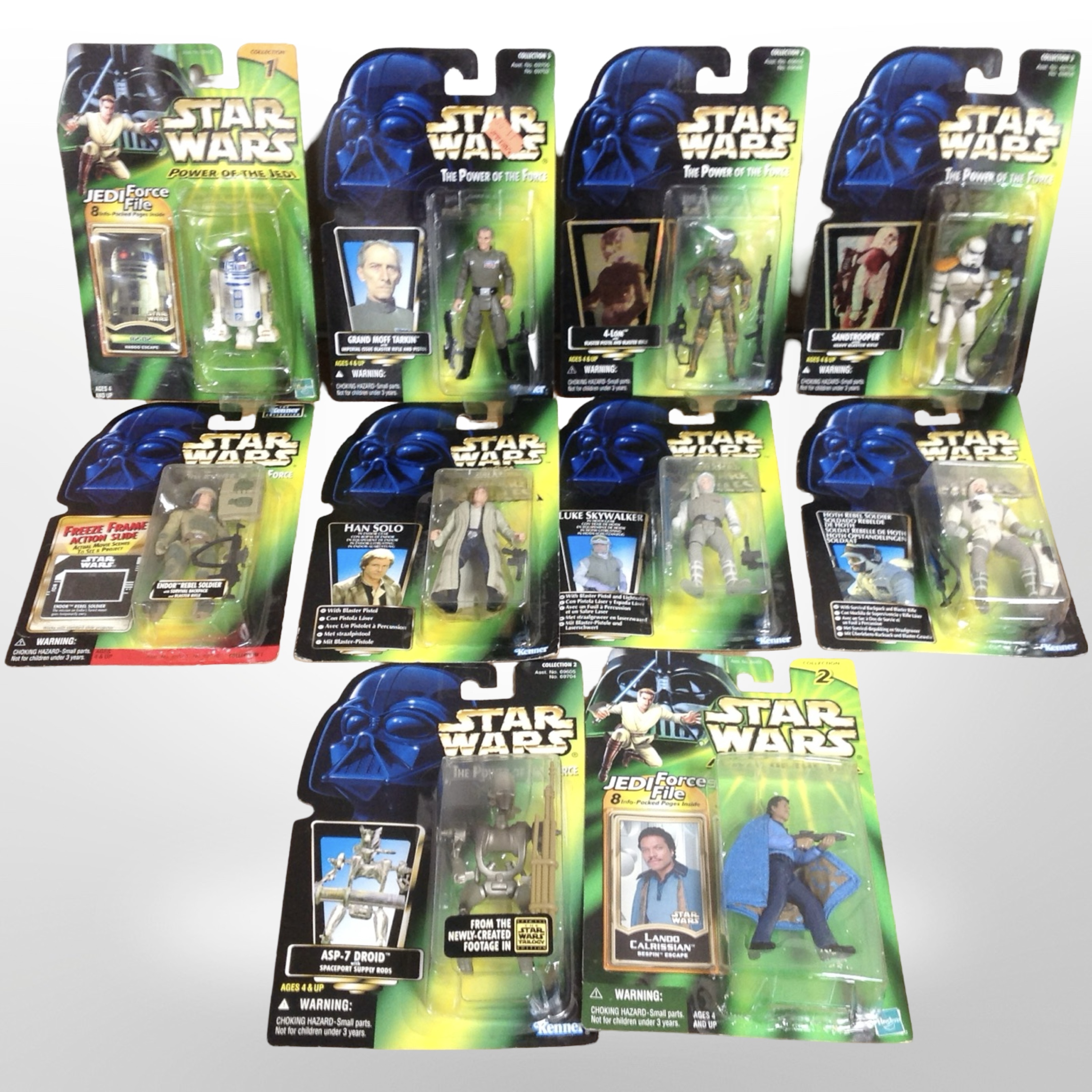 10 Kenner Star Wars figurines, boxed.