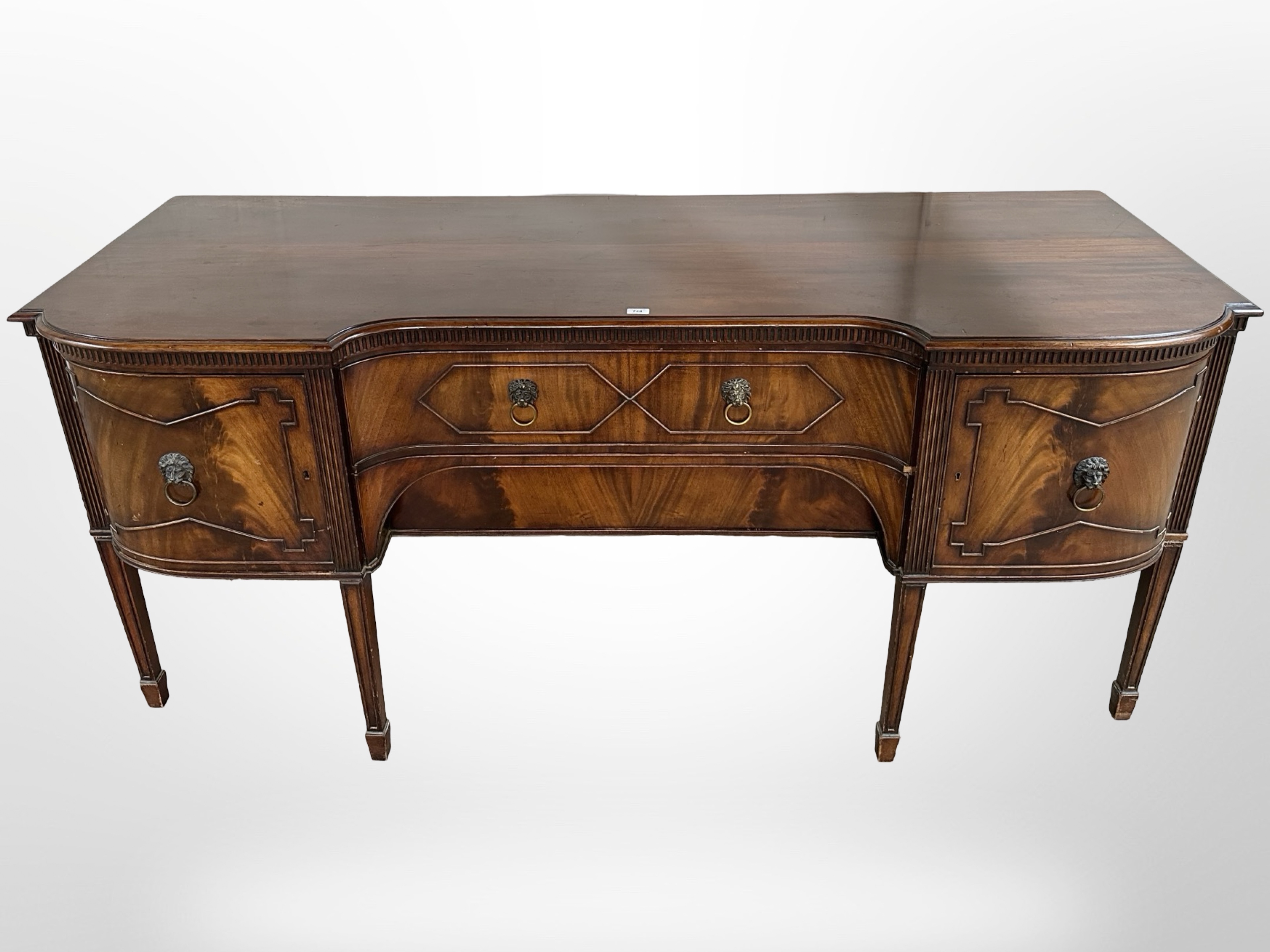 An early 20th century mahogany inverted bowfront serving table, by Gill & Reigate of London, - Image 2 of 2