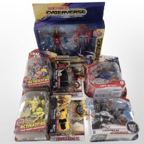 Seven Hasbro Transformers figurines, boxed.