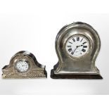 An Edwardian silver mounted pocket watch stand, height 14 cm,