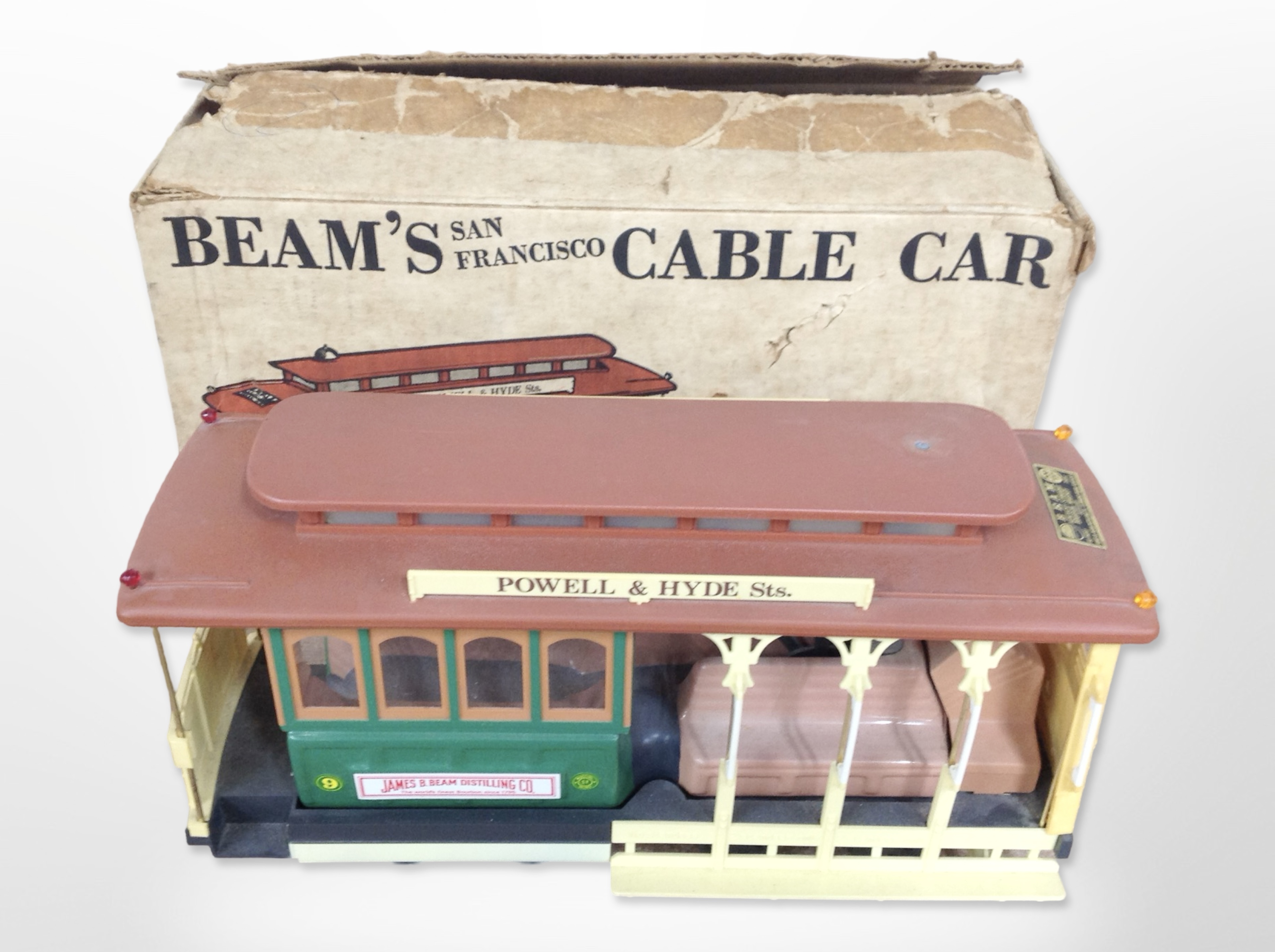 A Jim Beam Kentucky Straight Bourbon Whiskey San Franciscan cable car decanter,