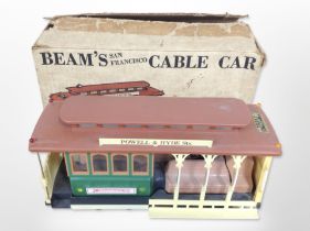 A Jim Beam Kentucky Straight Bourbon Whiskey San Franciscan cable car decanter,