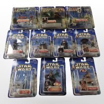 10 Hasbro Star Wars figurines, boxed.