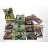 11 Bandai and other figurines including Ben 10, Gormiti, etc., boxed.