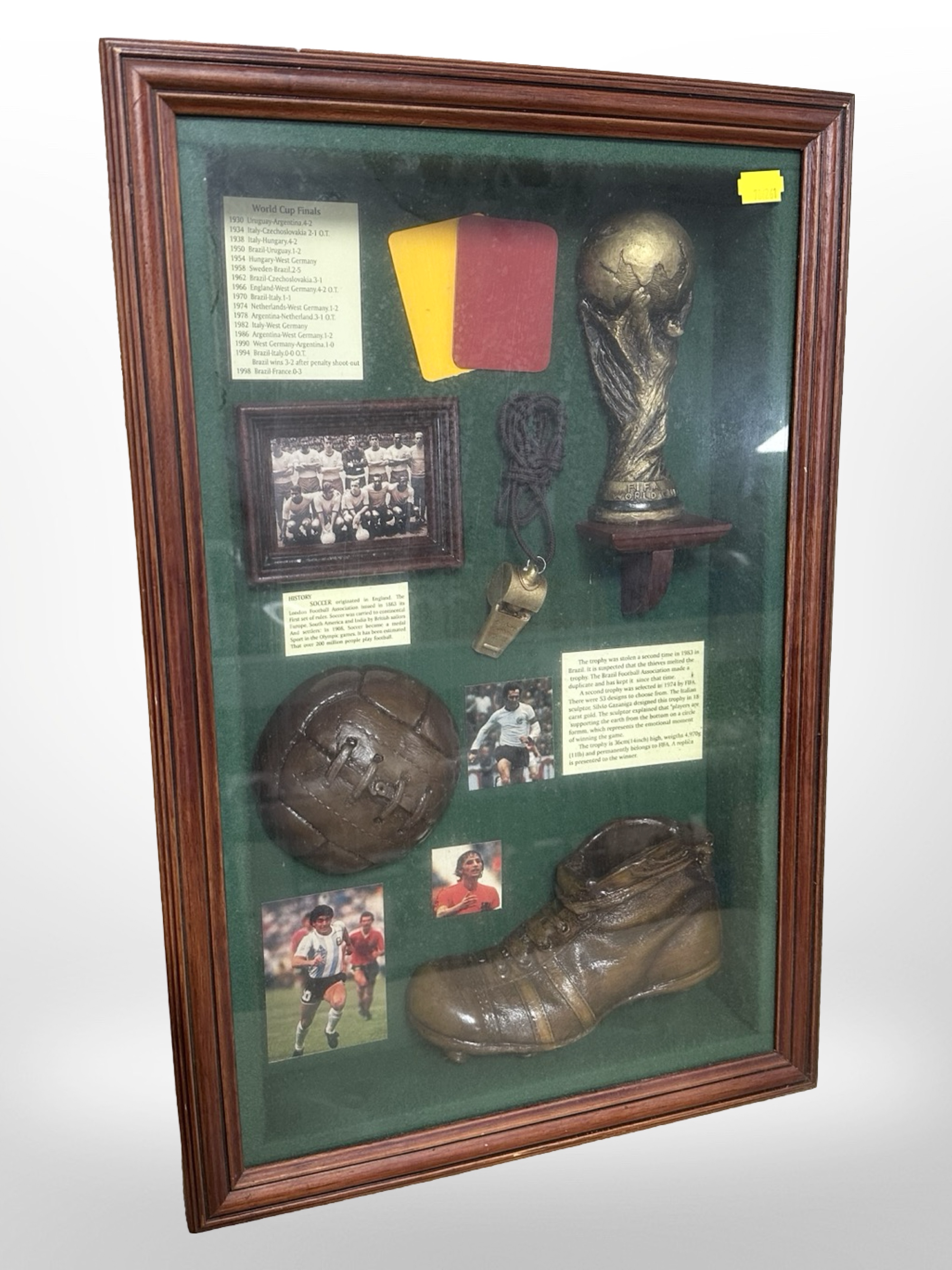 A framed and glazed football montage, 53cm x 35cm.