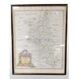 A 17th-century map of Buckinghamshire by Robert Morden, 46cm x 36cm.