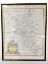 A 17th-century map of Buckinghamshire by Robert Morden, 46cm x 36cm.