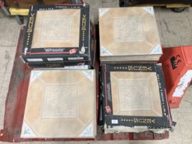 A pallet of ninety-three ceramic Spanish-style 'Venus' floor styles, each tile 43 cm x 43 cm.