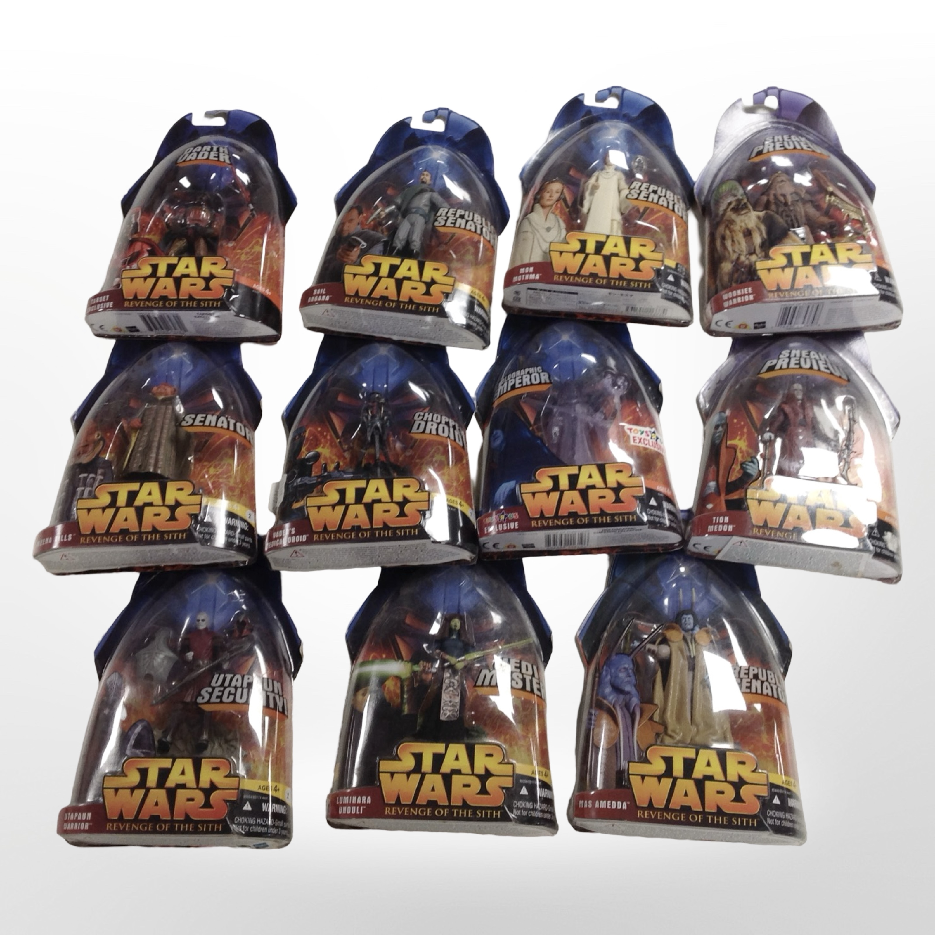 11 Hasbro Star Wars Revenge of the Sith figurines, boxed.