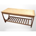 A G Plan teak rectangular coffee table with under shelf, 110cm long x 50cm wide x 50cm high.