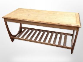 A G Plan teak rectangular coffee table with under shelf, 110cm long x 50cm wide x 50cm high.