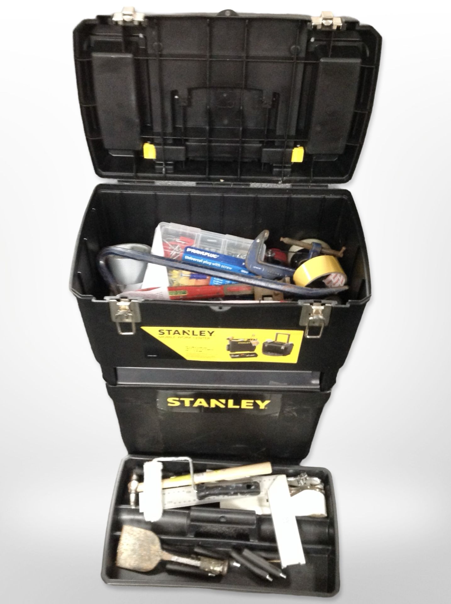 A Stanley tool box and contents