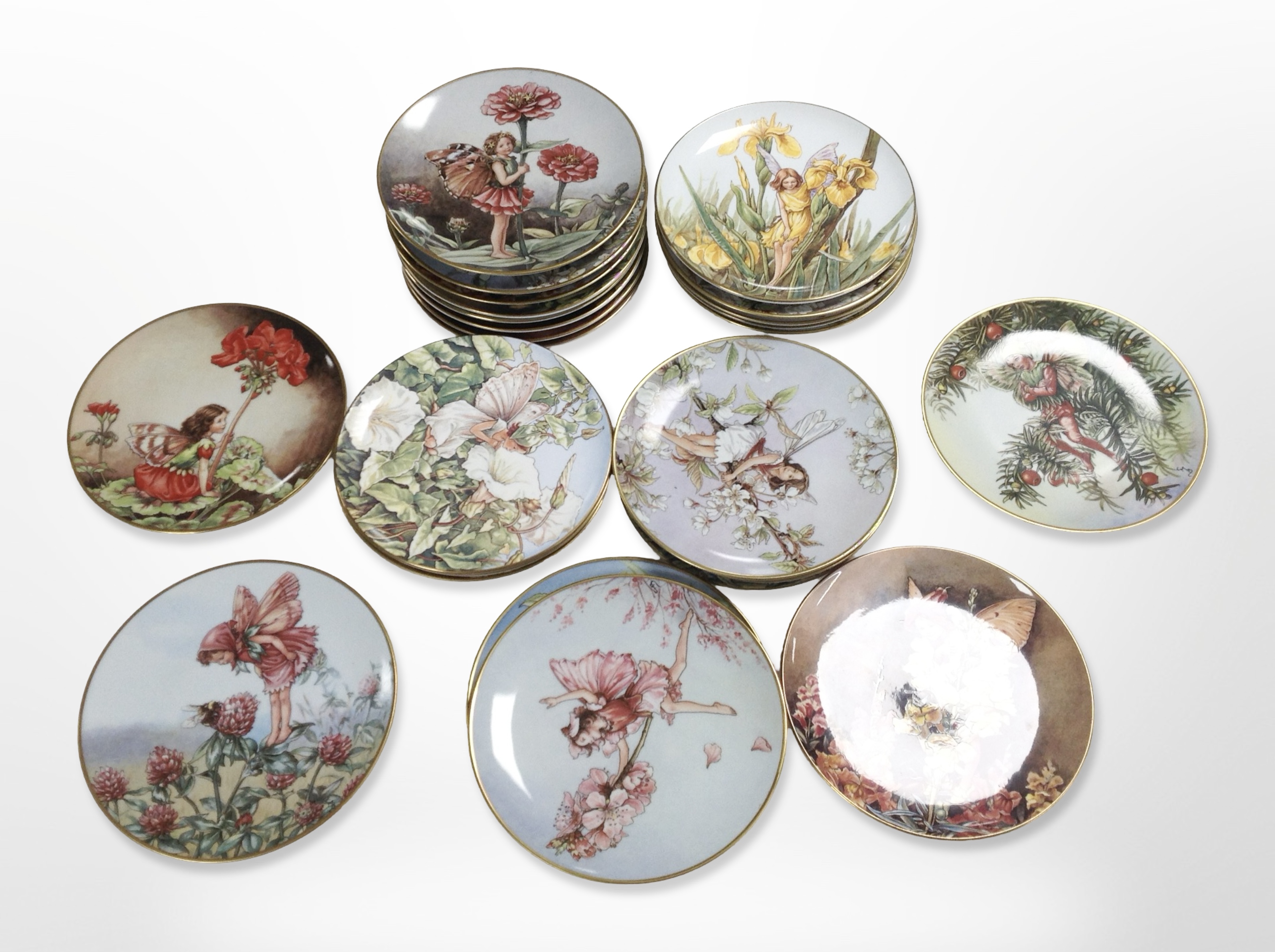 Approximately 26 Border Fine Bone China collector's plates depicting fairies.