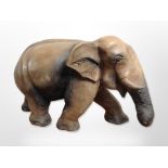 A carved hardwood elephant, height 30cm.