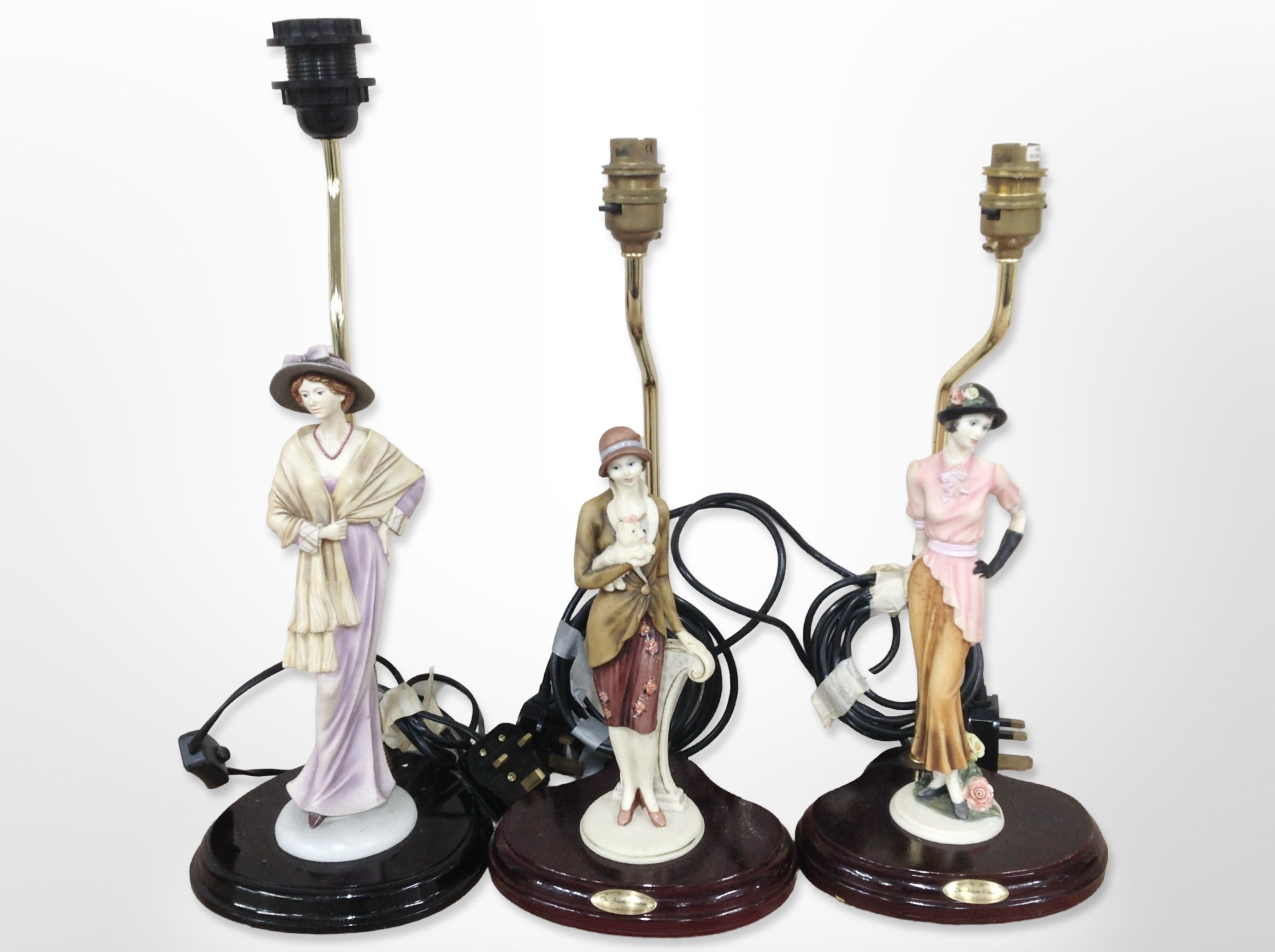 Three Juliana Collection figural table lamps, tallest 47cm.