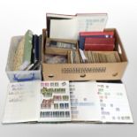 A collection of British stamps, loose and in albums.