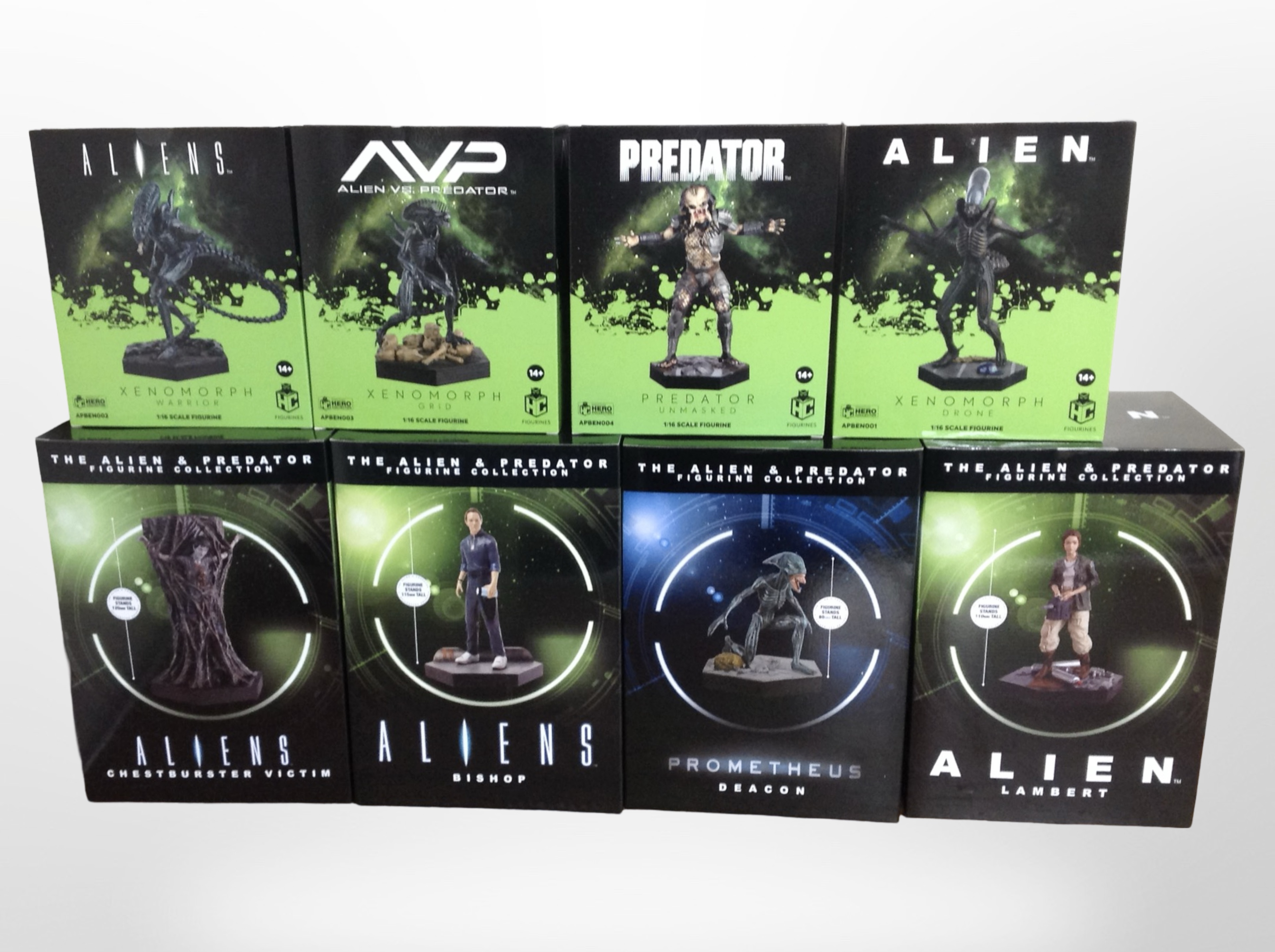 Eight Eaglemoss Hero Collector Alien franchise figurines, boxed.