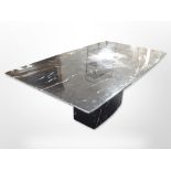 A contemporary marble-effect coffee table, 120cm long x 70cm deep x 49cm high.