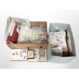 A stamp collection, loose and in albums.