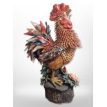 A contemporary Chinese glazed earthenware figure of a cockerel, height 60cm.