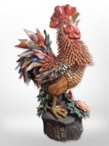A contemporary Chinese glazed earthenware figure of a cockerel, height 60cm.