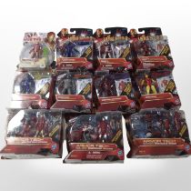 11 Hasbro Iron Man 2 and Iron Man 3 figurines, boxed.