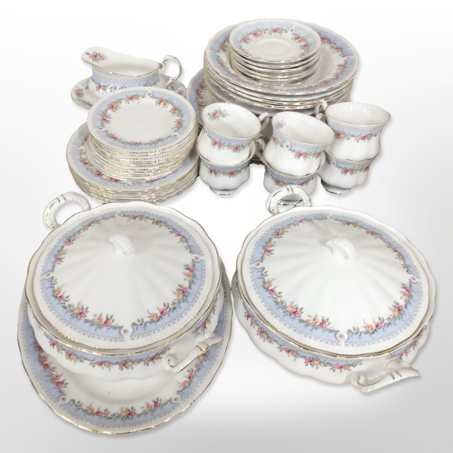 48 pieces of Paragon Bridesmaid tea and dinner porcelain.