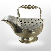 A Georgian silver plate on copper warming boat of oversized proportions,