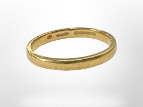 A 22ct gold band ring, size P. CONDITION REPORT: 3.7g.