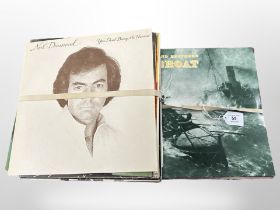 A collection of vinyl LP records to include - Johnny Cash, Neil Diamond, Rod Stewart, Carly Simon,