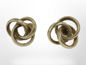 A pair of 9ct yellow gold rope twist earrings. CONDITION REPORT: 1.9g.