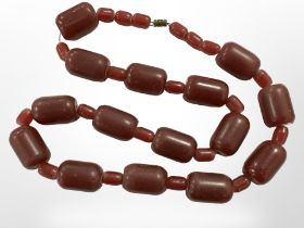 A red amber/bakelite bead necklace CONDITION REPORT: 165g