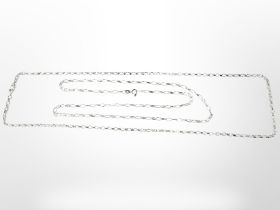 Two Sterling silver necklaces, length each 60 cm. CONDITION REPORT: 19.9g.