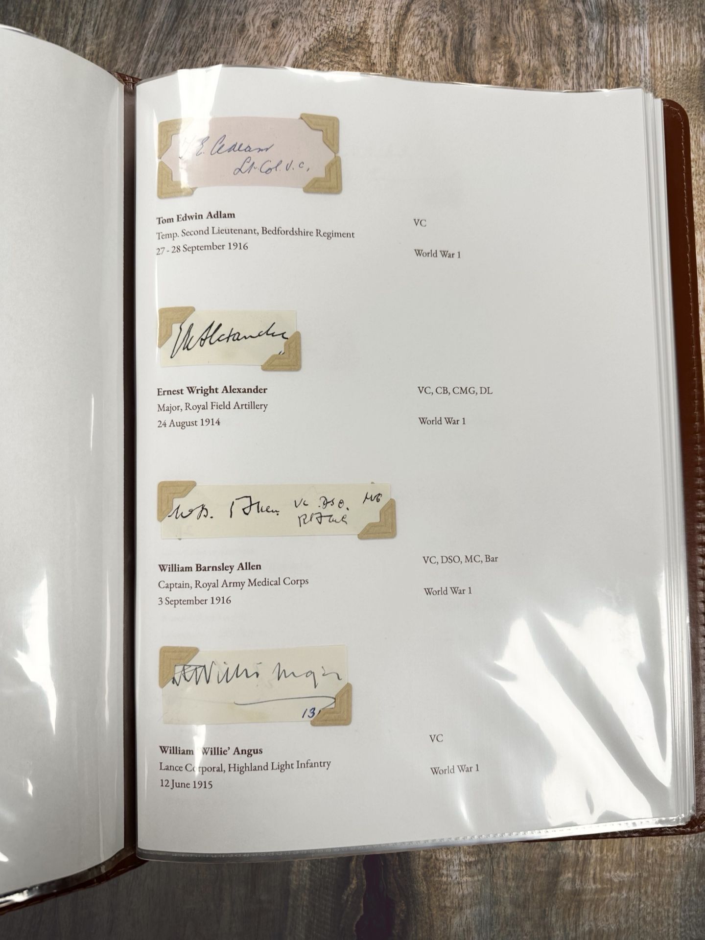 A fine collection of one-hundred and thirty-one (131) autographs of recipients of the Victoria - Image 2 of 35