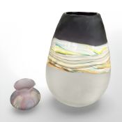 A large coloured art glass vase, 29.