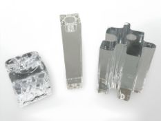 Three good quality crystal ornaments including a puzzle,