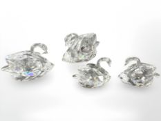 Four Swarovski Crystal ornaments