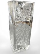 A large French Daum crystal vase, height 32.