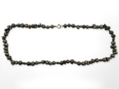 A freshwater Keshi pearl necklace with 9ct yellow gold clasp,