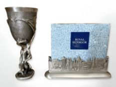A Royal Selangor limited edition goblet inspired by Lord of the Rings Smaug, height 19.