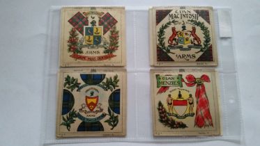 W. N. SHARPE, silks, Fab Card, series A, Clan Tartans, part set, silks only, missing original