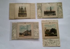 W. N. SHARPE, silks, Fab Card, series V, Views Of Britain, part set, on original postcards, inc.