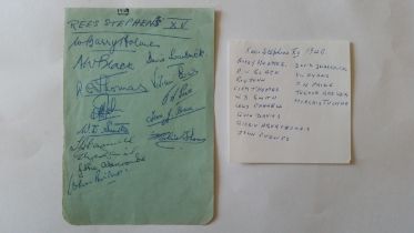 RUGBY UNION, signed album page, Rees Stephens XV 1948, 14 signatures inc. Holmes, Black, John, C