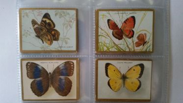 B. A. T., Turkey Red Brand, Butterflies Series, part set, most have number stamps to reverse &