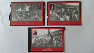 FOOTBALL, 1966 World Cup signatures, commemorative postcards, signed by Bobby Charlton, Jack