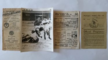 RUGBY LEAGUE, programmes, inc. Warrington v Broughton Rangers (29th Dec 1945); Wigan v Hull (3rd May